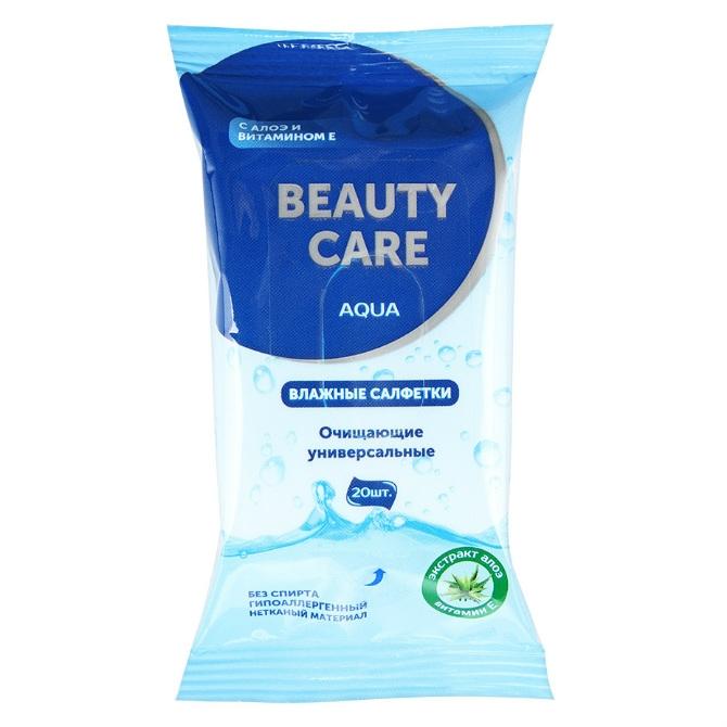 Салфетки влажные очищающие универсал алоэ-вит Е биси (beauty care) №20  