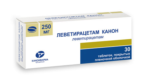 Леветирацетам Канон таблетки покрытые пленочной оболочкой 250 мг, 30 шт.