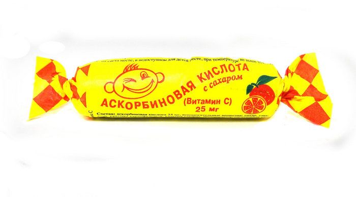 Аскорбиновая к-та бад таб. крутка с сахаром апельсин 25мг №10
