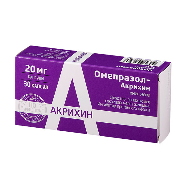 Омепразол-Акрихин капс. 20мг №30  