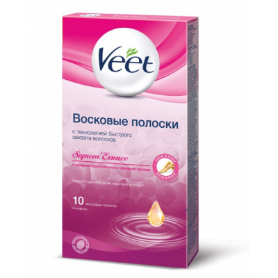 Вит/veet полоски восковые бархатная роза-эфирные масла №10  